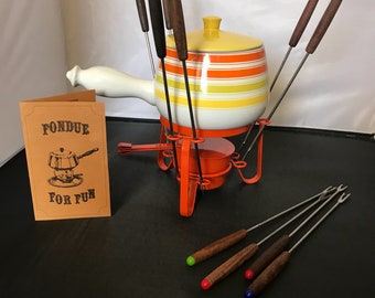 Vintage Ceramic Fondue Set
