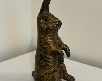 Cast Iron Begging Bunny Bank