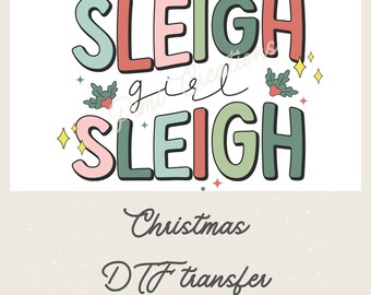 Ready to Press Sleigh Girl Sleigh DTF  transfer, Sublimation