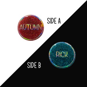 Personalized Glitter Decision Coin: Custom Flip Coin, Tiebreaker Token
