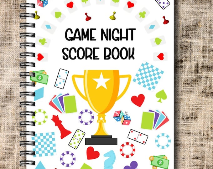 Game Night Score Book, Card Playing Book, Game Gift Journal