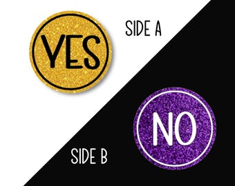 Personalized Yes No Decision Coin: Custom Flip Coin, Tiebreaker Token