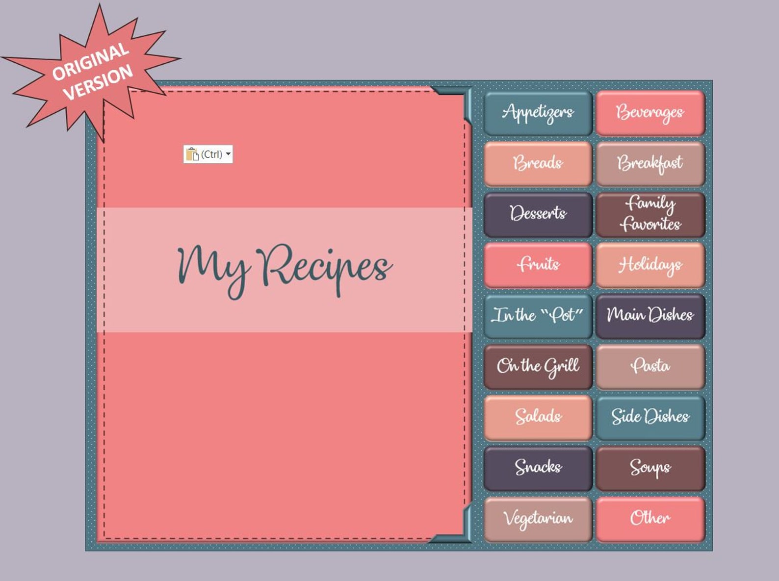 Digital Recipe Organizer Digital Recipe Book Digital Recipe Etsy