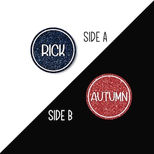 Personalized Glitter Decision Coin: Custom Flip Coin, Tiebreaker Token