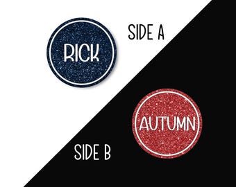 Personalized Glitter Decision Coin: Custom Flip Coin, Tiebreaker Token