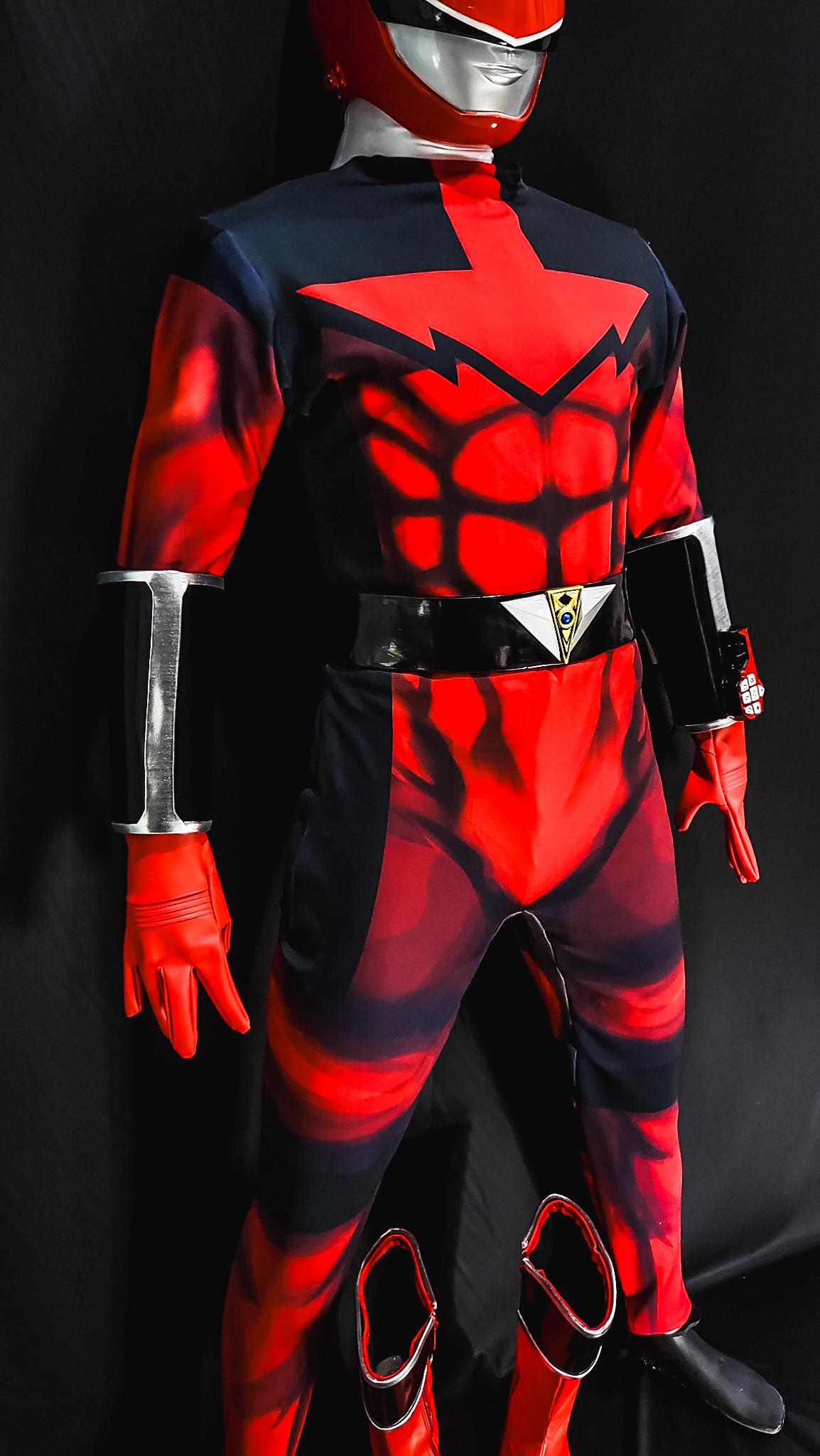ハンドメイド レッドレンジャー風 コスプレマスク 特撮 タイムフォース レッドレンジャーコスチューム フルセット コスプレ