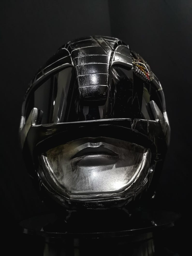 Black MMPR Helmet damaged custom