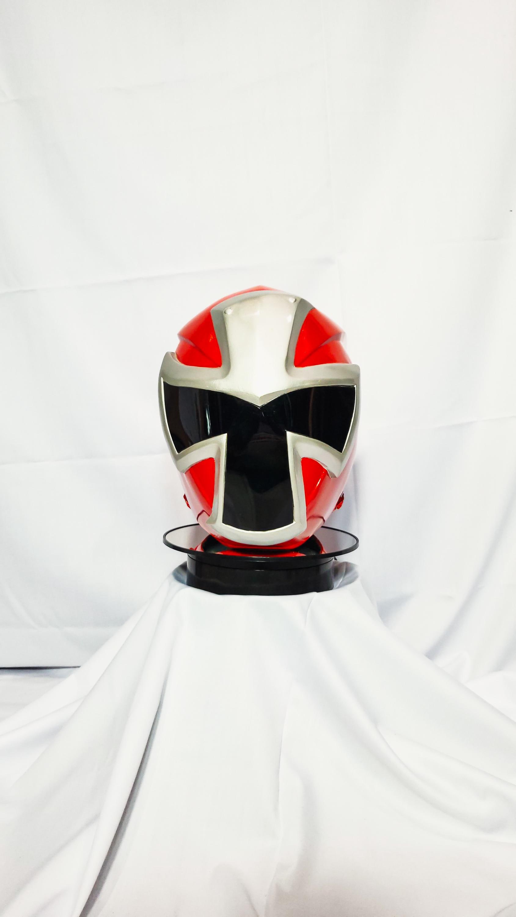 忍者鋼鉄レッドパワーレンジャーヘルメットコスプレ[カスタムサイズ