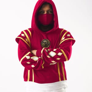 Red Ninjetti Hoodie power ranger [CUSTOM SIZE] - wearable clothes lightweight hoodie