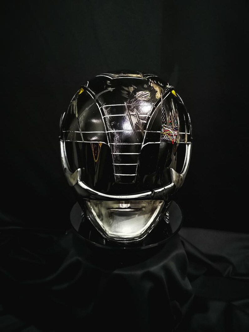 helmet Black Ranger MMPR Damage custom