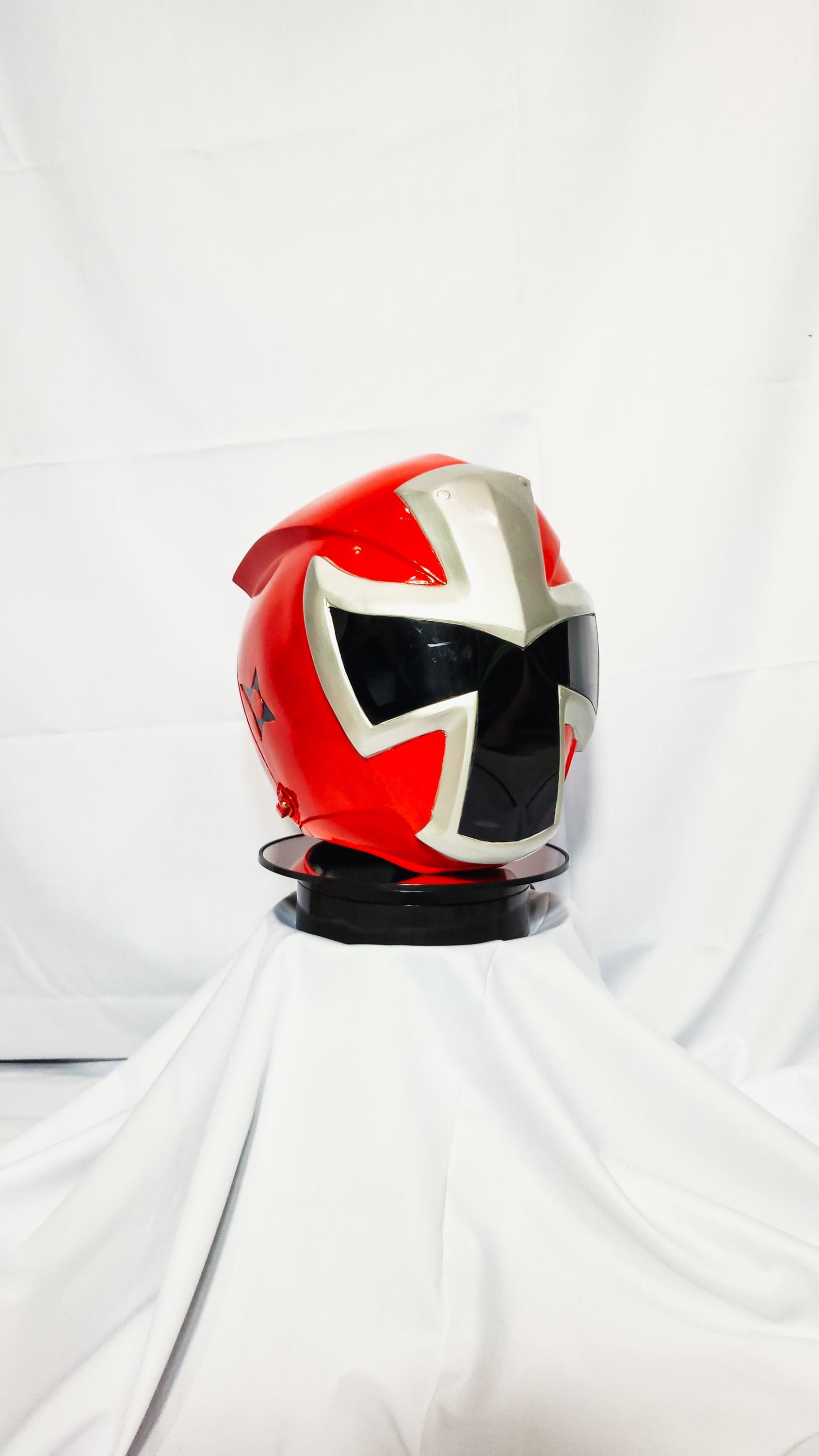 忍者鋼鉄レッドパワーレンジャーヘルメットコスプレ[カスタムサイズ