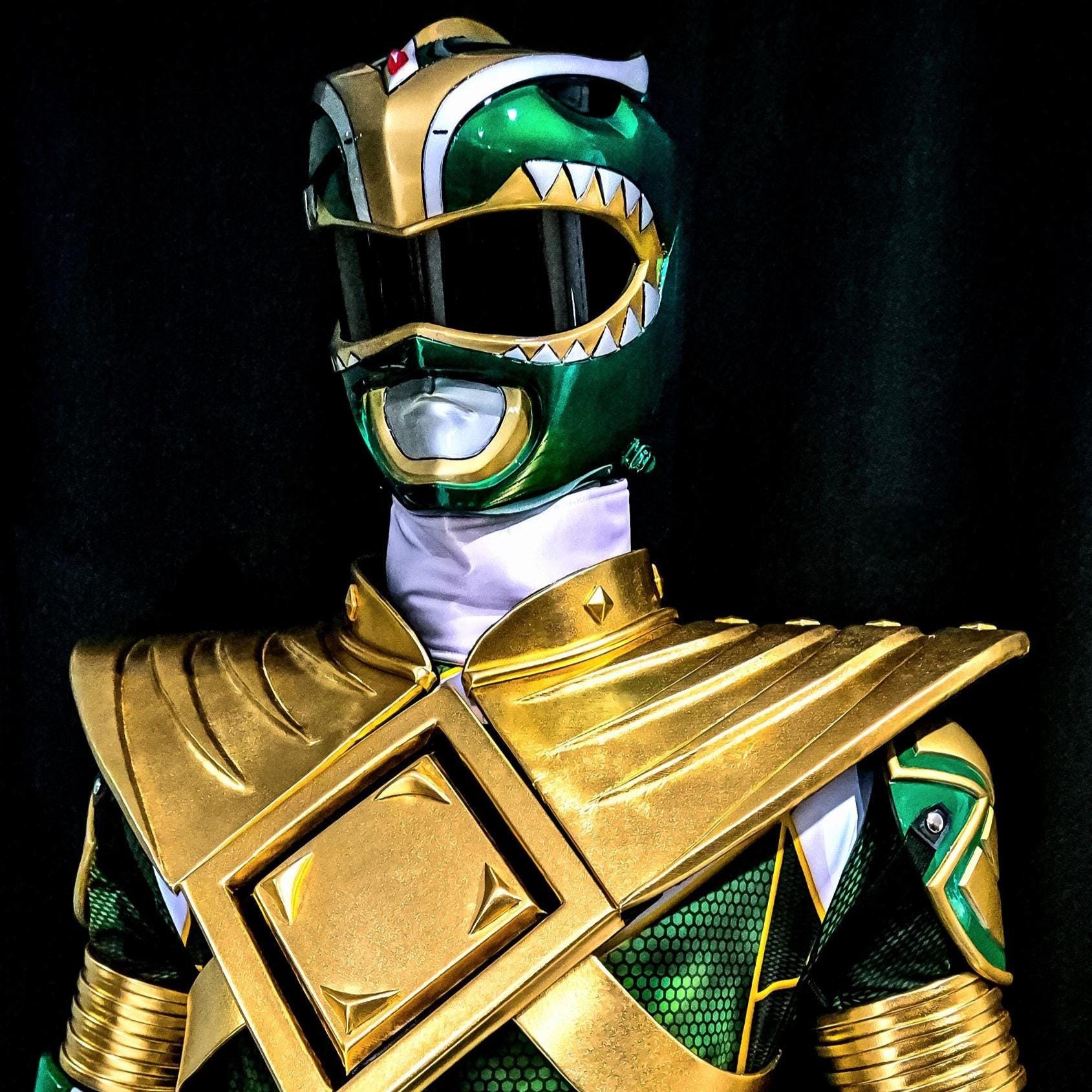 Disfraz Power Ranger Verde Para Hombre – Talla XL, Con Licencia Oficial, Incluye Mono, Pechera, Cinturón Y Media Máscara, Ideal Para Carnaval Y Halloween