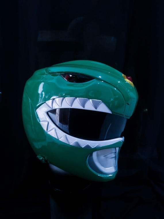 JTOKUCOSTUME MMPR Green Ranger Helmet Replica | Power Rangers