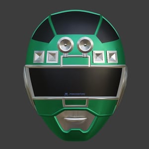 Green Turbo Ranger Helmet 3D Files STL Ready Printed