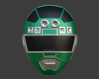 Casco Turbo Ranger verde, archivos 3D STL listos para imprimir