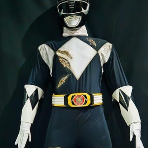 MMPR Black Battle Damage Full Set Costume [CUSTOM SIZE]
