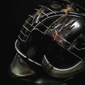 Custom MMPR Black Helmet Ranger Damaged
