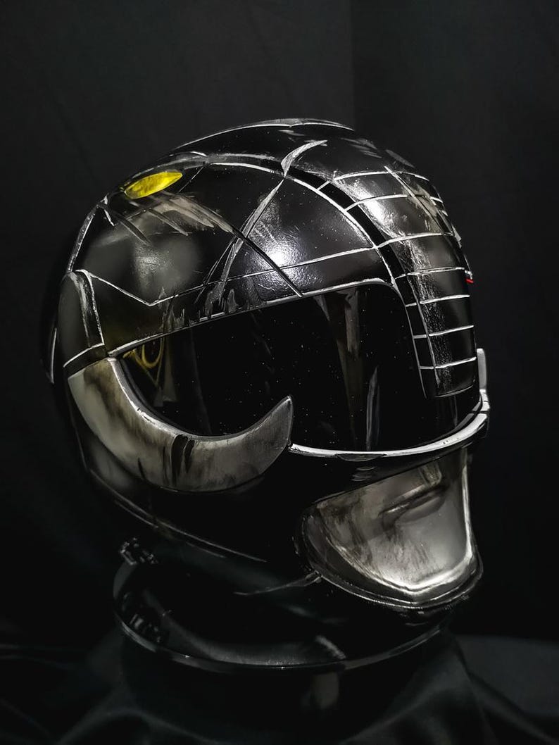 Power Ranger Black Helmet Damaged MMPR Custom