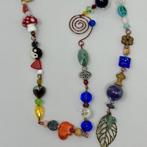 Beaded Boho Suncatcher: Glass Hippie Symbols, Peace & Love