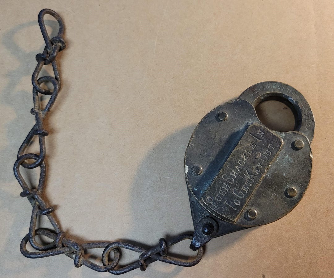 Antique Brass Lock by the Eagle Lock Company From Terryville Ct. No Key