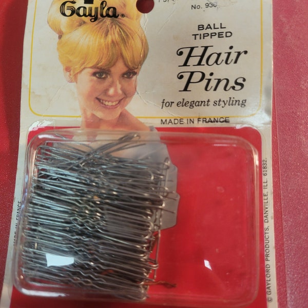 Vintage "GAYLA" ball tipped hair pins Pkg of 32