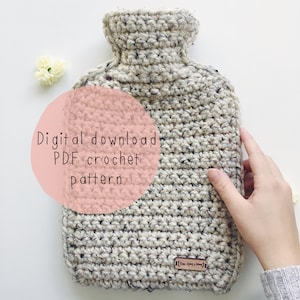Chunky Hot Water Bottle Cover - Crochet PDF PATTERN