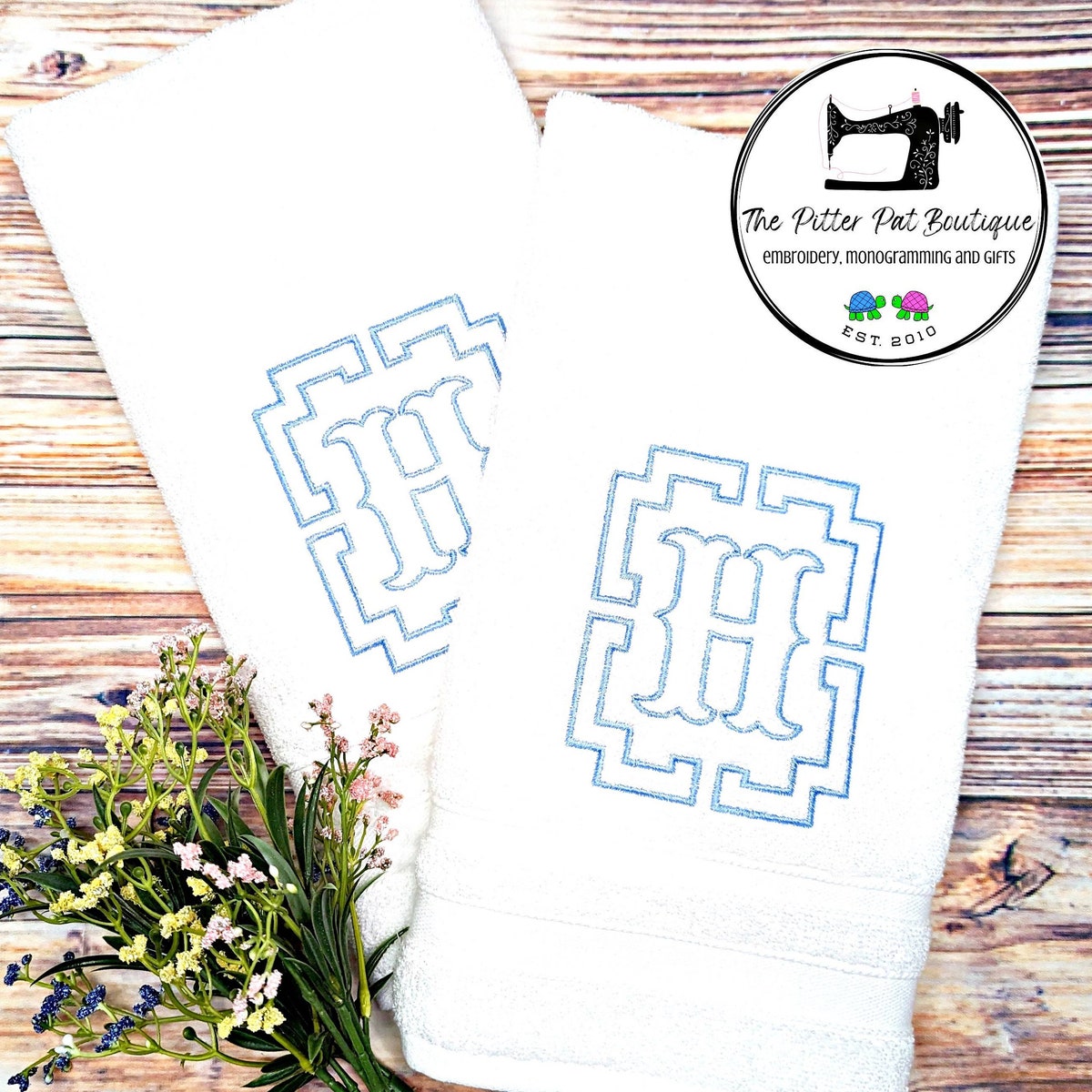 Monogrammed Hand Towels & Hand Towel Sets (greek Key Style) Personalized Hand Towel Gift - Etsy