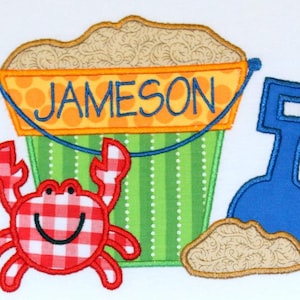 Beach: Crab and Sand Bucket Shirt - personalized