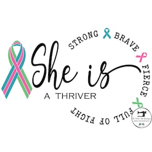 Cáncer de mama SVG. Cáncer de mama metastásico SVG. Ella es fuerte, valiente, llena de lucha, una triunfadora SVG