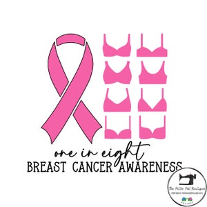 Breast Cancer Awareness SVG: 1 in 8 Ribbon (Digital Download)