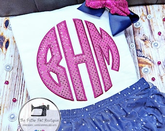 Sequin Glitter Monogram Sweatshirt: Personalized Cotton-Blend Adult Sweatshirt