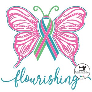 Metastatic Breast Cancer Butterfly SVG: Flourishing Design