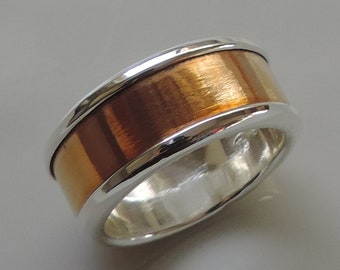 Silver and Bronze Wedding ring