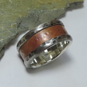 Rustic Silver and Copper ring