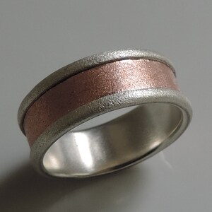 Copper and fine silver ring