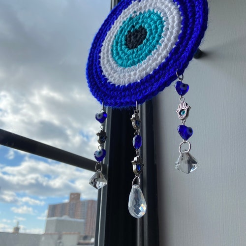 Evil Eye Wall Hanging Butterfly Wall Decor Blue Evil Eye Etsy