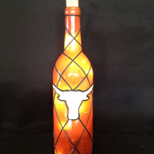 Longhorn wine bottle of lights lamp