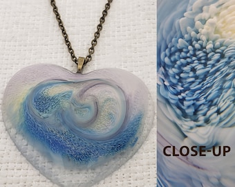 Heart Necklace for Women, Resin Pendants, Unique Resin Pendants, Pendant Necklace, Pendant with Chain, Gift for Mom, Gift for Wife