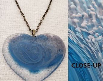 Heart Necklace for Women, Resin Pendants, Unique Resin Pendants, Pendant Necklace, Pendant with Chain, Gift for Mom, Gift for Wife