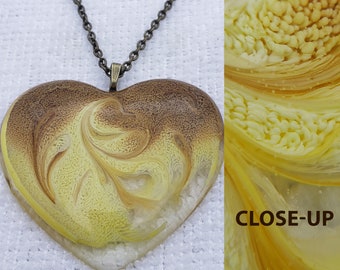 Heart Necklace Jewelry, handmade jewelry, Resin Pendants, Unique Resin Pendants, Pendant Necklace, Pendant with Chain