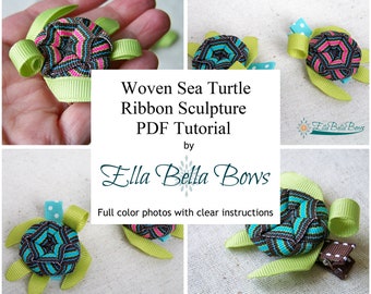 Instant Download, Woven Sea Turtle Ribbon Sculpture TUTORIAL in PDF