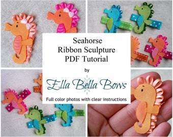 Instant Download, Seahorse Ribbon Sculpture TUTORIAL in PDF