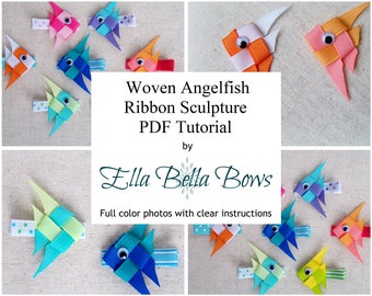 Instant Download, Woven Angelfish Ribbon Sculpture TUTORIAL in PDF