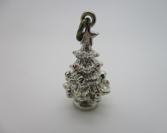 Vintage Sterling Silver Christmas Tree Bracelet Charm