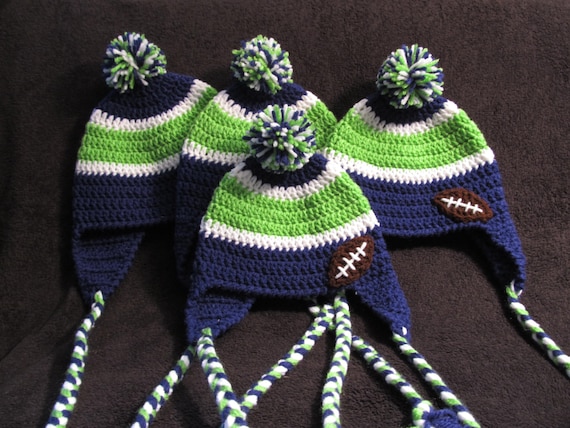 Baby to Adult Sizes Crochet Mr OR Mrs Seahawk hat with Mohawk OR Ponytails