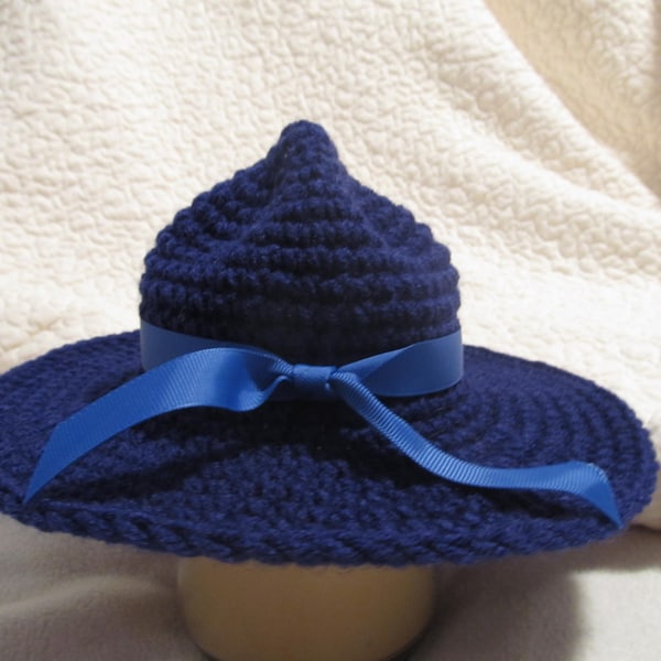 Crochet PATTERN State Trooper/Patrolman/Ranger Hat - Baby's 1st Photo Prop - Newborn, 3-6 months, 6-12 months