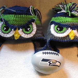 Crochet Mr or Mrs Seahawk Hats - Mohawk or Ponytails - Baby to Adult Sizes AND Dogs!!