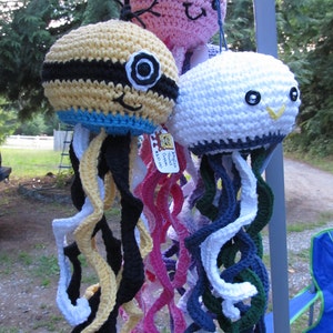 Crochet Jellyfish Cotton Towels - custom made - to help wash and dry those little HANDS!