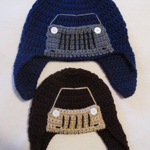 Crochet Jeep/Truck Hat - Baby to Adult Sizes in Tough Outdoor Colors **NEW - add a matching Diaper Cover for Baby - Made to Order image 4