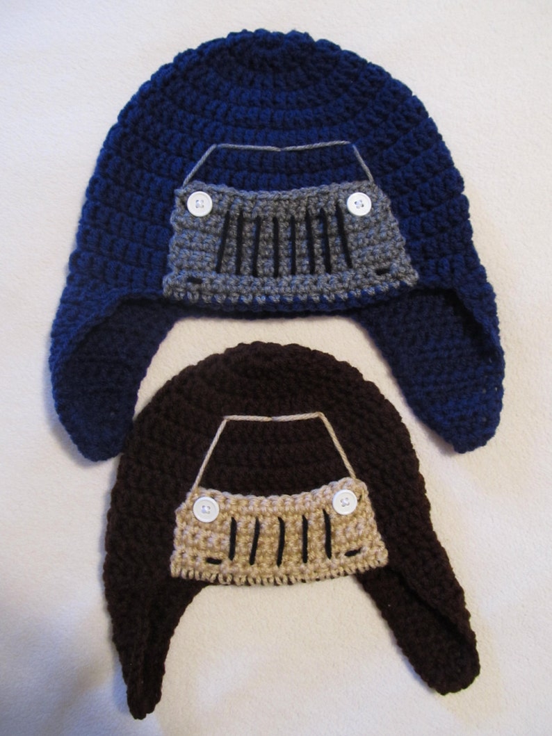 Crochet Jeep/Truck Hat - Baby to Adult Sizes in Tough Outdoor Colors **NEW - add a matching Diaper Cover for Baby - Made to Order image 4